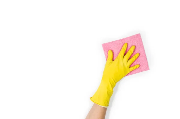 Limpieza de manos para mujer aislada sobre fondo blanco —  Fotos de Stock