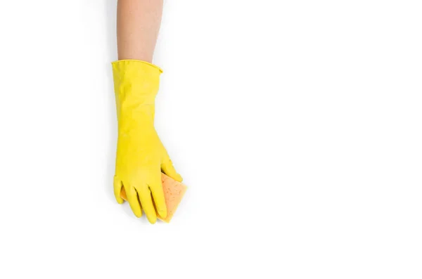 Womans hand cleaning isolated on white background — Stock Photo, Image