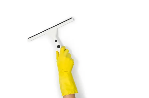Mulheres mão limpeza isolado no fundo branco — Fotografia de Stock