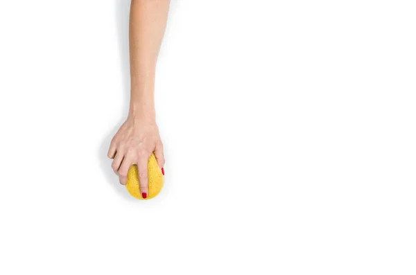 Womans hand cleaning isolated on white background — Stock Photo, Image