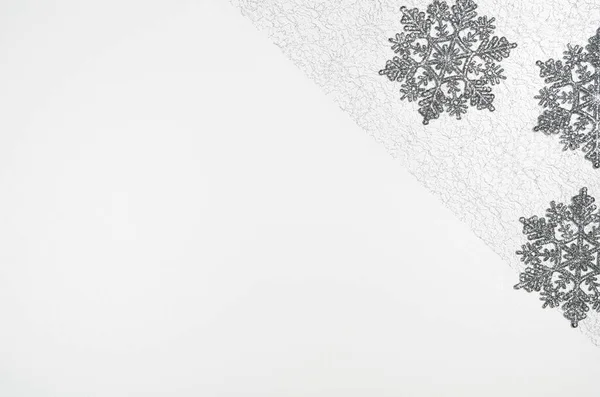 Beyaz kopya alanı ile Noel arka plan çerçeve Üstten Görünüm — Stok fotoğraf