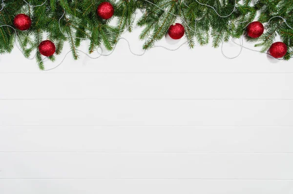 Beyaz kopya alanı ile Noel arka plan çerçeve Üstten Görünüm