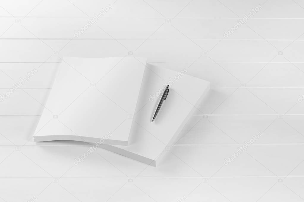 Mockup magazine, poster, brochure or flyer isolated on white background