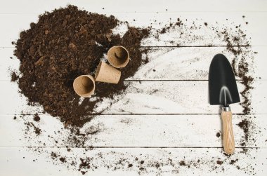 Beyaz ahşap plakalar arka plan üzerinde Araçlar üstten görünüm Bahçe