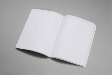 Mock-up dergi, kitap veya gri tablo arka plan üzerinde Kataloğu.