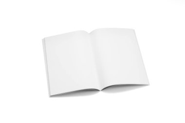 Mock-up dergi, kitap veya katalog beyaz masa arka plan üzerinde.