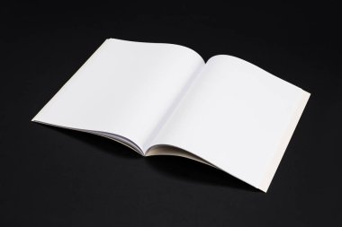 Mock-up dergi, kitap veya katalog siyah tablo arka plan üzerinde.