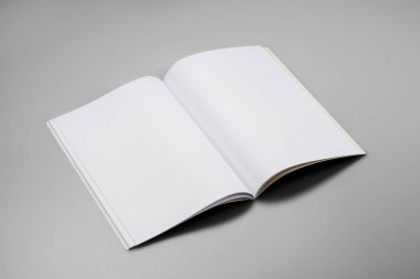 Mock-up dergi, kitap veya gri tablo arka plan üzerinde Kataloğu.