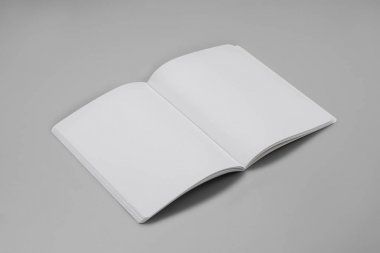 Mock-up dergi, kitap veya gri tablo arka plan üzerinde Kataloğu.