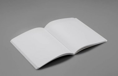 Mock-up dergi, kitap veya gri tablo arka plan üzerinde Kataloğu.