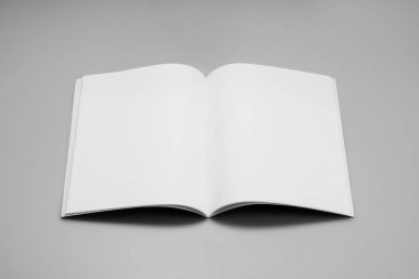 Mock-up dergi, kitap veya gri tablo arka plan üzerinde Kataloğu.
