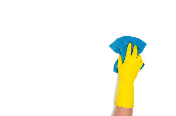 Isolated hand cleaning against a white background, top view — Stock Photo, Image