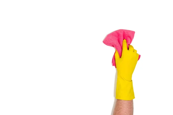 Isolated hand cleaning against a white background, top view — Stock Photo, Image