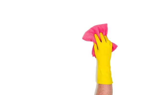 Isolated hand cleaning against a white background, top view — Stock Photo, Image