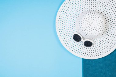 Üstten Görünüm kumlu plaj kavramı. Kopya alanı ile grafik arka plan