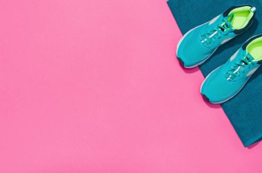 Sorunsuz geçmiş, üstten görünüm sahte Fitness aksesuarlar