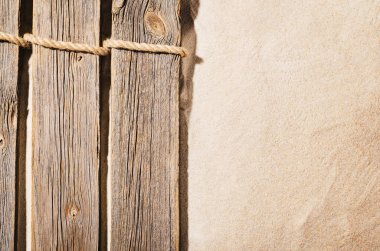 Kumlu plaj arka plan üst görünümü. Kopyalama alanı ile kum dokusu