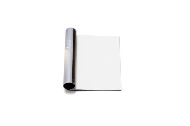 Model dergi, gazete veya katalog beyaz arkaplanda izole edildi.