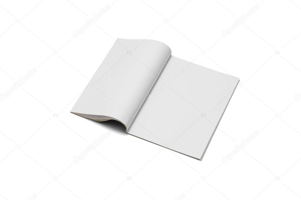 Mock-up magazine, newspaper or catalog isolated on white background.