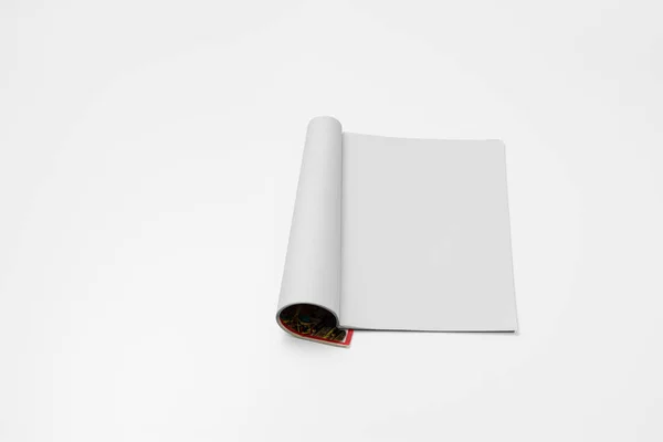 Blank White Paper Rolls Mockup Isolated On Gray Background Stock