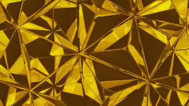 3D trojúhelníky sklo žluté — Stock video