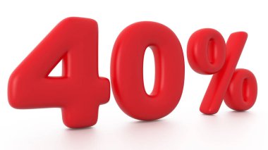 Kırmızı kabarcık metin yüzde 40