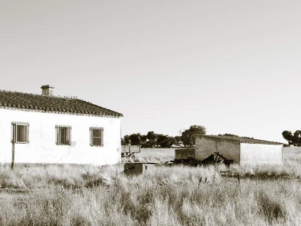 Casa de campo en verano en blanco y negro —  Fotos de Stock