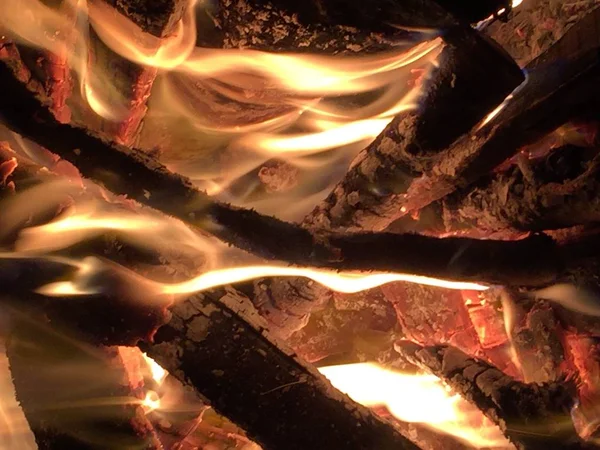 Fire on a campfire — Stock Photo, Image