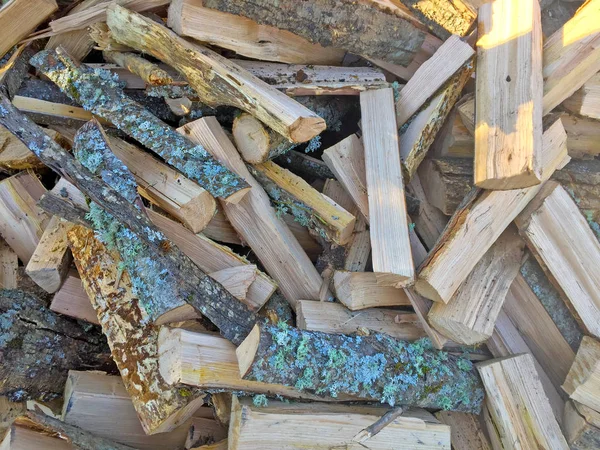 Texture naturelle du tas de bois de chauffage — Photo