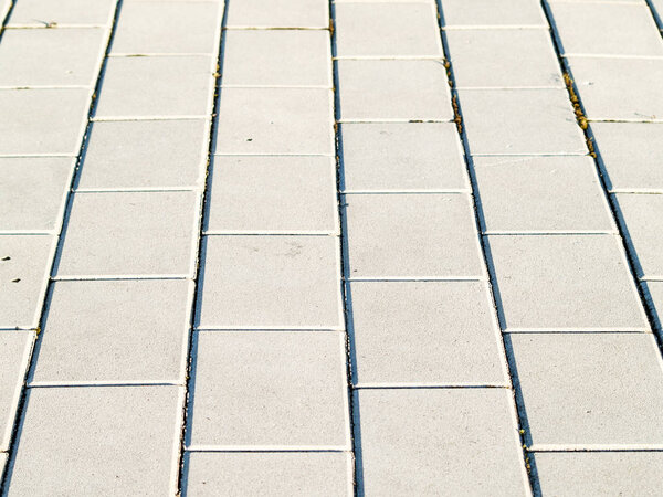 Texture of floor with gray bricks