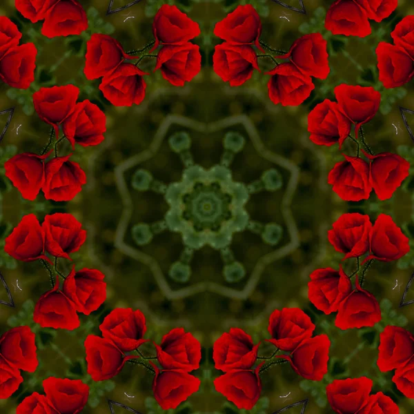 Contexto Abstrato Padrão Floral Caleidoscópio — Fotografia de Stock