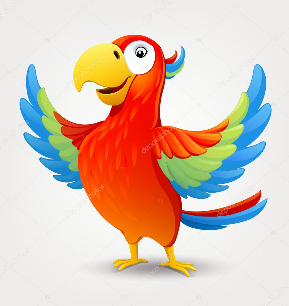 Cartoon cute parrot