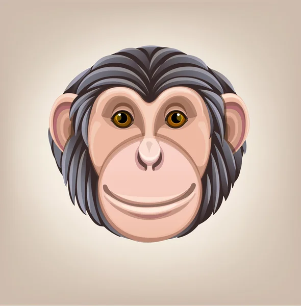 Cabeza de mono, icono — Vector de stock