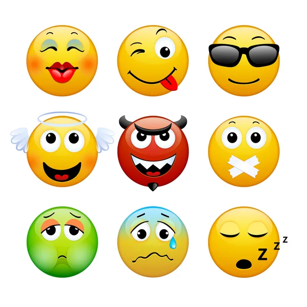 Conjunto de emoticonos — Archivo Imágenes Vectoriales