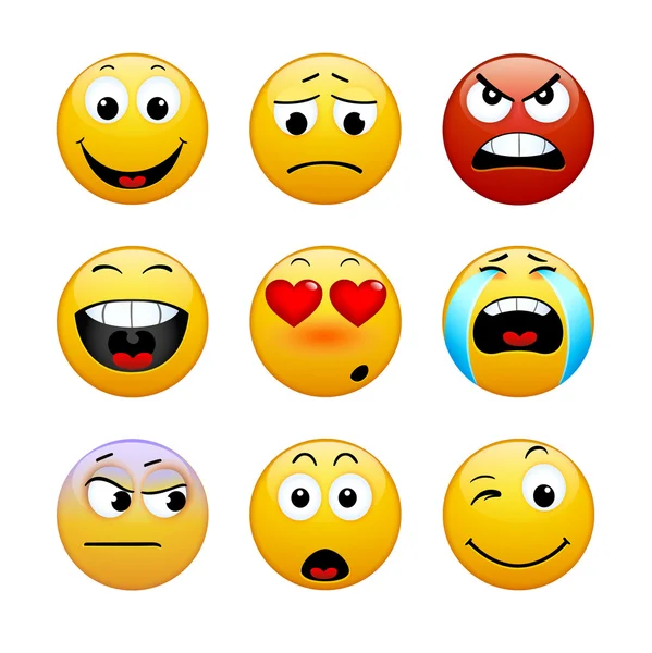 Set di emoticon — Vettoriale Stock