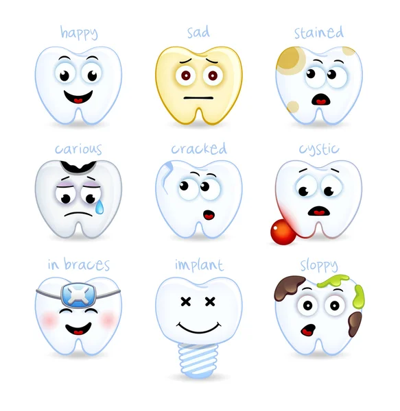 Zestaw zębów. Kolekcja stomatologiczne. — Wektor stockowy