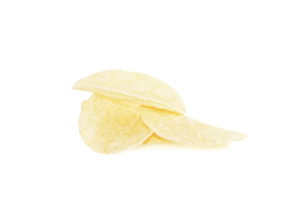 Verspreide chips op witte achtergrond — Stockfoto