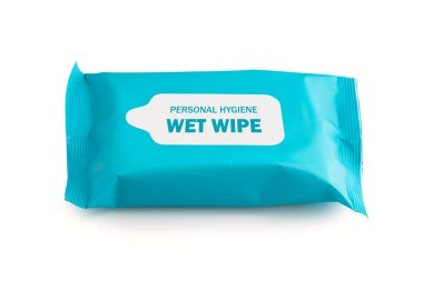 Islak mendiller beyaz arkaplanda izole edilmiş