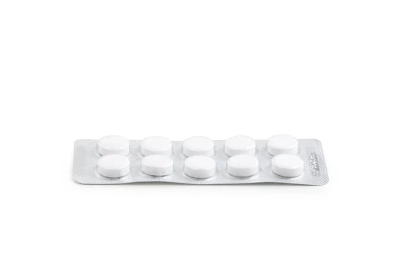 Tablety Balení Izolovaném Bílém Pozadí — Stock fotografie