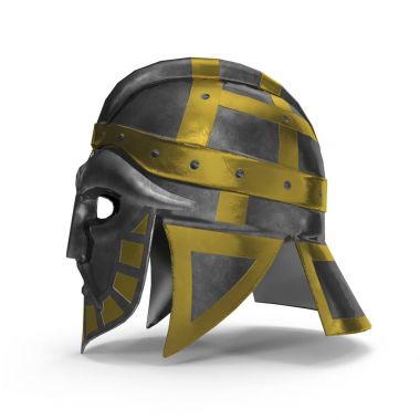 Ortaçağ viking kask 3D render.
