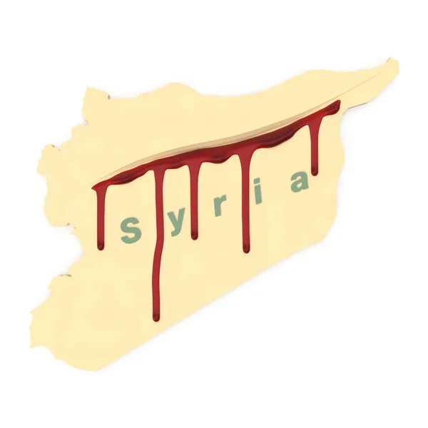 Mapa de Bleeding Syria — Foto de Stock