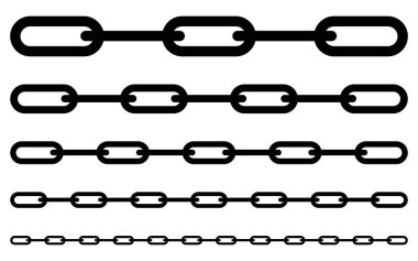 Farklı boyutlarda bir dizi zincir. Vektör çizimi. Eps 10
