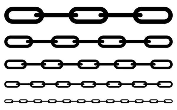 Un ensemble de chaînes de différentes tailles. Illustration vectorielle. SPE 10 — Image vectorielle