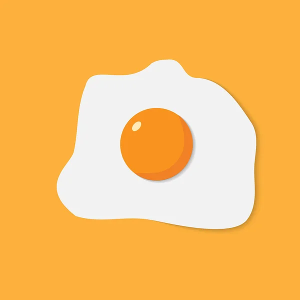 Ikona smażonego jajka z kreskówki odizolowana. Płaski omlet żółtka kształt logo kształt symbolu. Eps 10 — Wektor stockowy