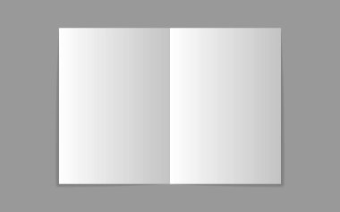 Vektör boş beyaz kağıt açıldı. Ön görüş. - stok vektörü