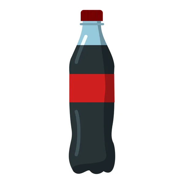 Uma garrafa de refrigerante. Cola em alcatrão de plástico. Desenho plano de ilustração vetorial. Isolado em fundo branco. Símbolo de bebida fast food. Bebida carbonatada. Coca refrescante — Vetor de Stock