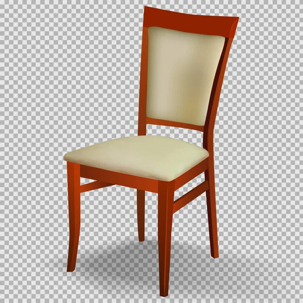 Realistic chair with a back on a transparent background.Isolated vector object. — 스톡 벡터