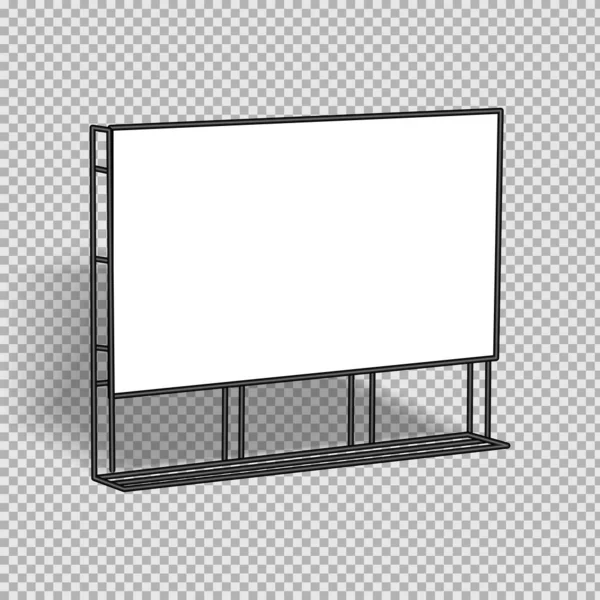 Белый Векторный Рекламный Баннер Квадратный Баннер Металлической Конструкцией Прозрачном Фоне — стоковый вектор