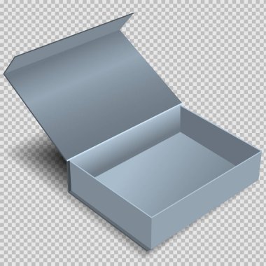 Gerçekçi Gri Paket Karton Kutu seti. Yazılım, elektronik cihaz ve diğer ürünler için. Vektör illüstrasyonu.