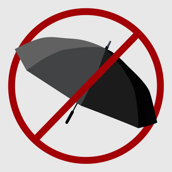 Icône Parapluie Panneau Parasol Interdit Sur Fond Blanc Spe — Image vectorielle